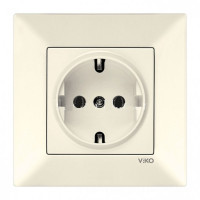 Розетка с заземлением крем VIKO MERIDIAN 90970208-WH